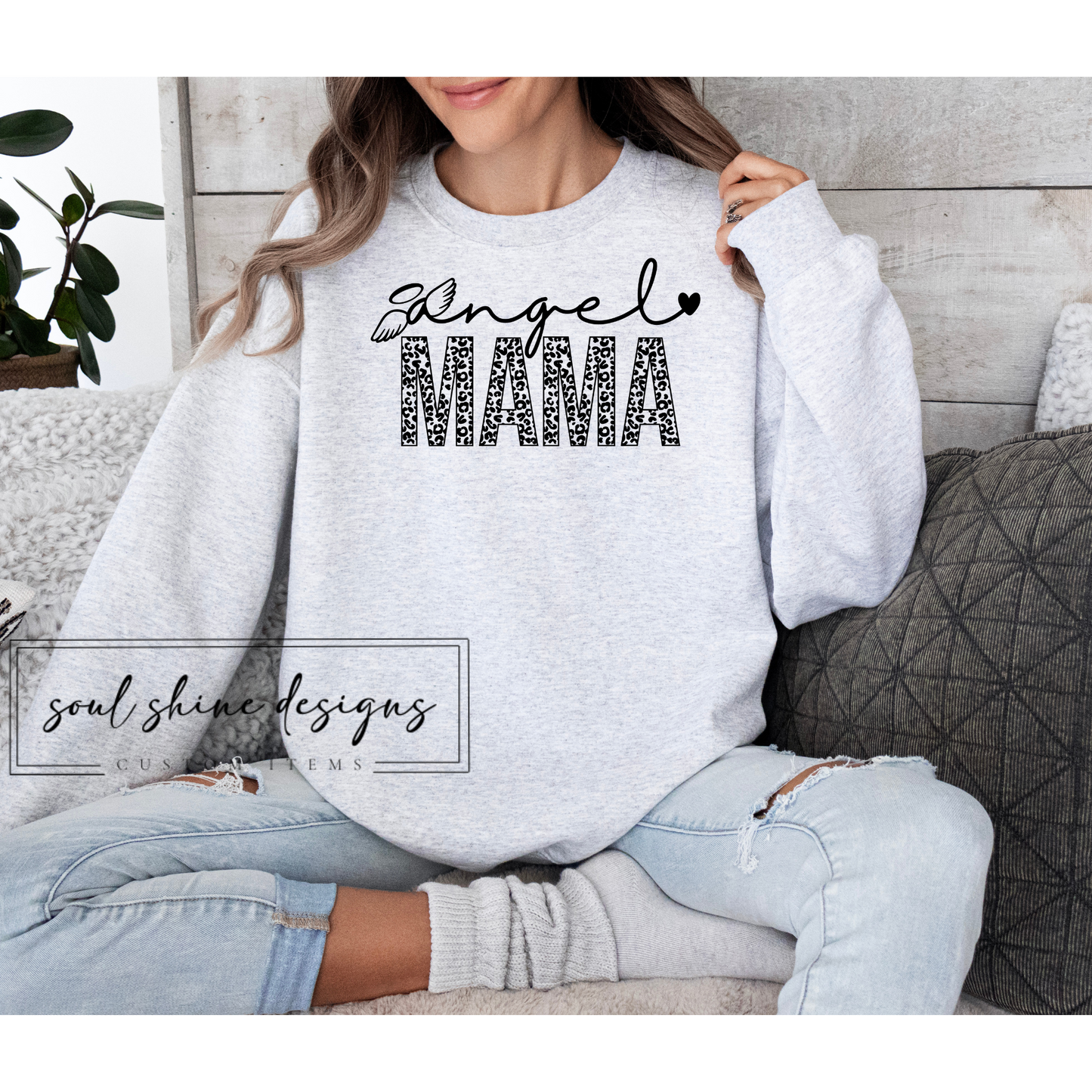 DTF Transfer Angel Mama (Leopard)