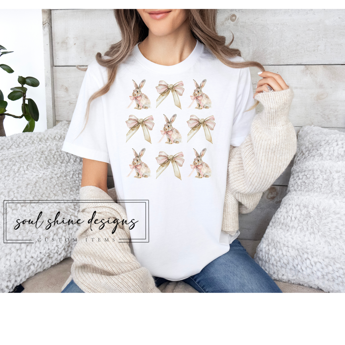 Bunnies and Bows (Cream)