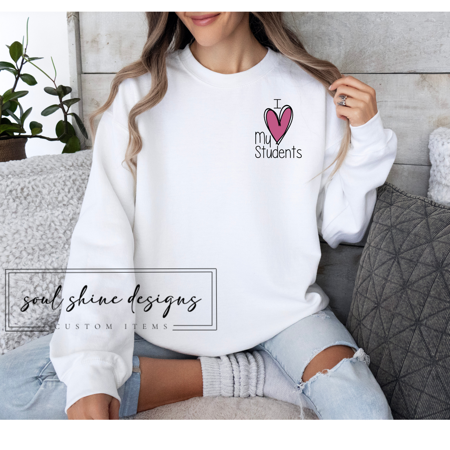 DTF Transfer Love My Students (black lettering)