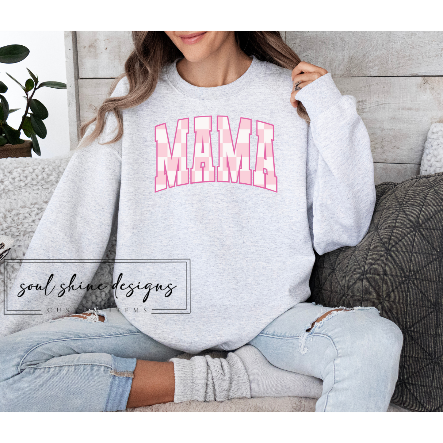 Pink And White Checkered Mama