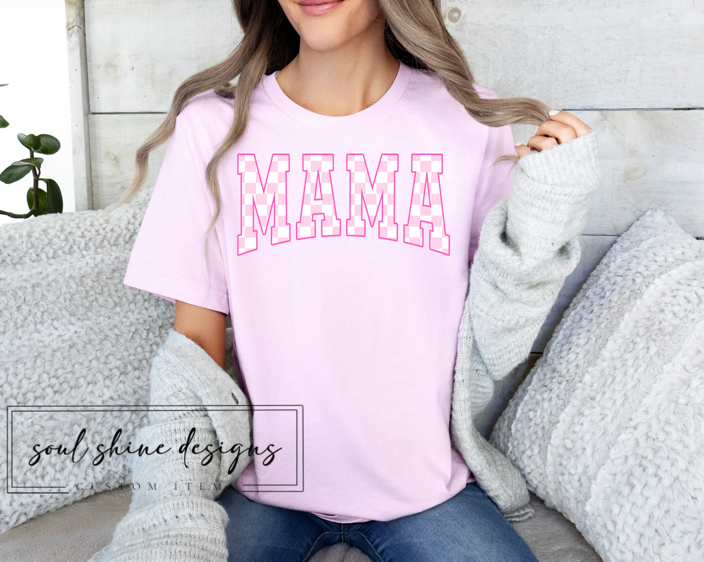 Mama Pink Checkered