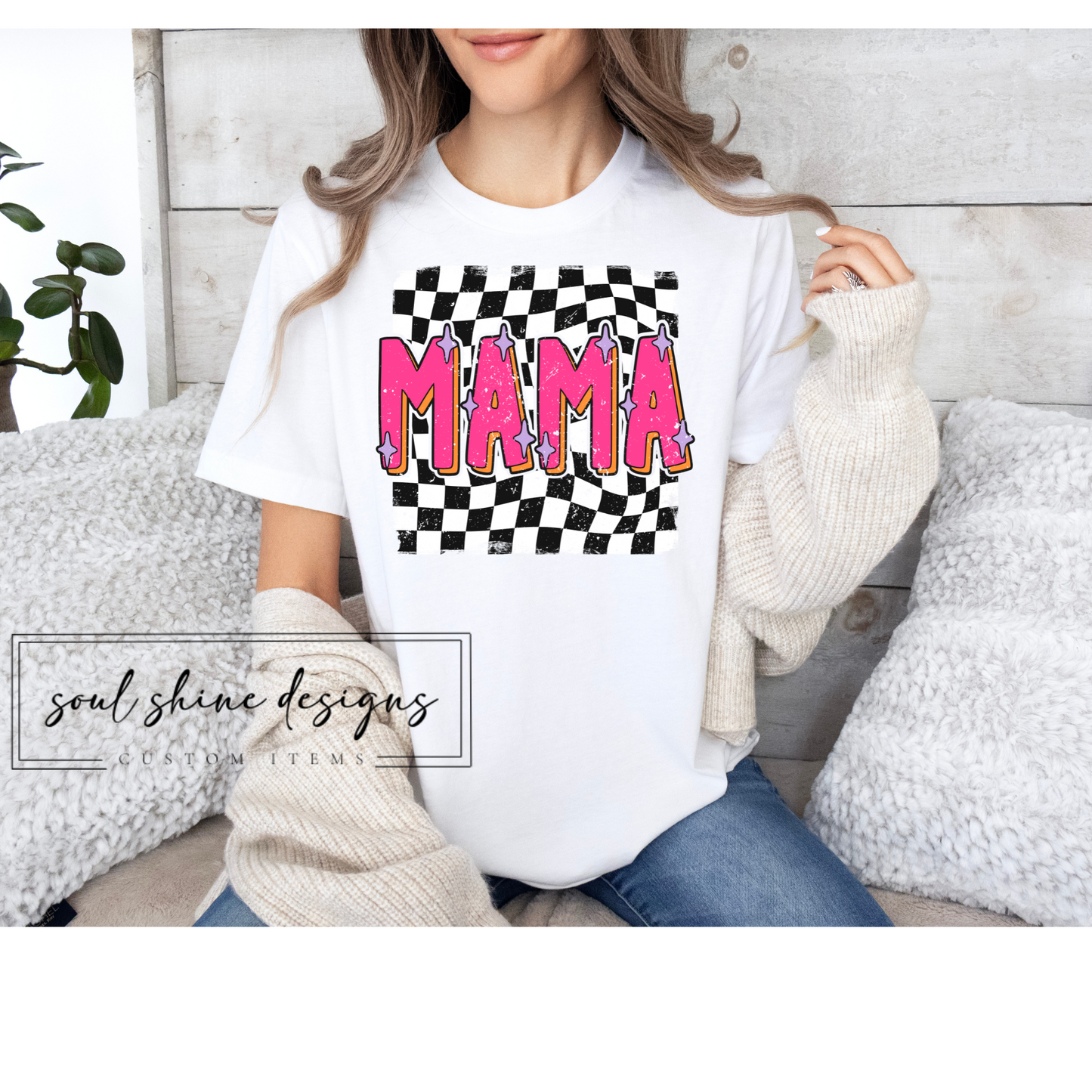 Retro Checkered Mama